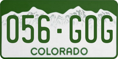 CO license plate 056GOG