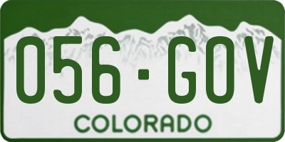 CO license plate 056GOV