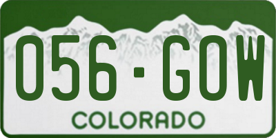 CO license plate 056GOW