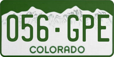CO license plate 056GPE