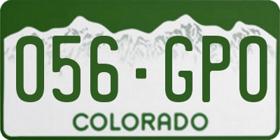 CO license plate 056GPO