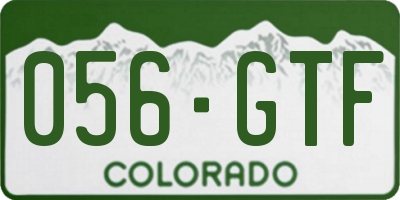 CO license plate 056GTF