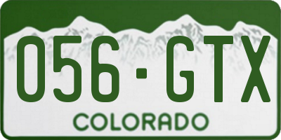 CO license plate 056GTX