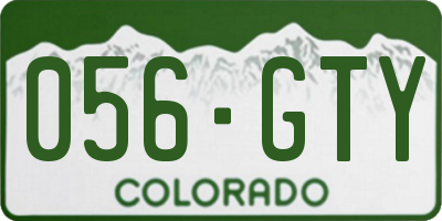 CO license plate 056GTY