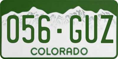 CO license plate 056GUZ