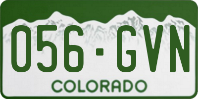 CO license plate 056GVN