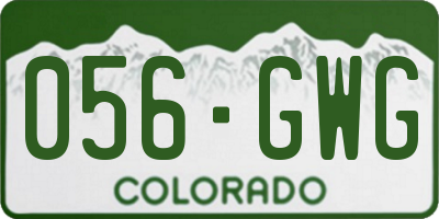 CO license plate 056GWG