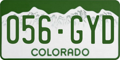 CO license plate 056GYD