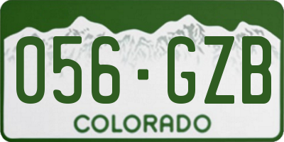 CO license plate 056GZB