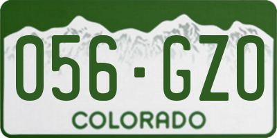 CO license plate 056GZO