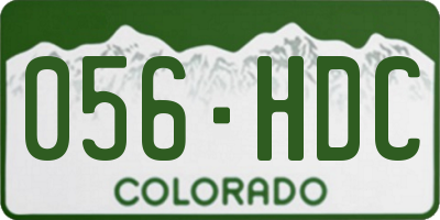 CO license plate 056HDC