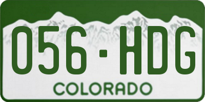 CO license plate 056HDG