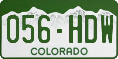 CO license plate 056HDW