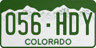 CO license plate 056HDY
