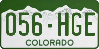 CO license plate 056HGE