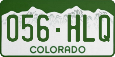 CO license plate 056HLQ