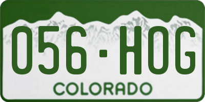 CO license plate 056HOG