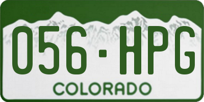 CO license plate 056HPG