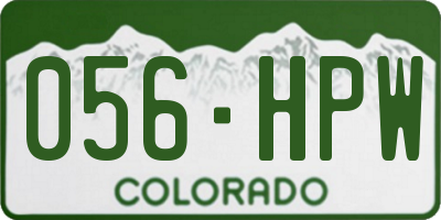 CO license plate 056HPW