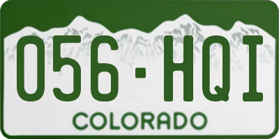 CO license plate 056HQI