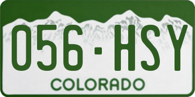 CO license plate 056HSY