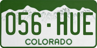 CO license plate 056HUE