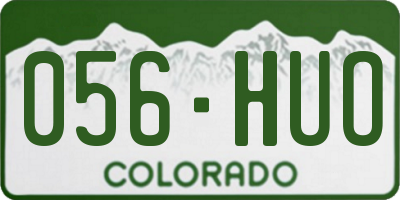 CO license plate 056HUO