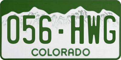 CO license plate 056HWG