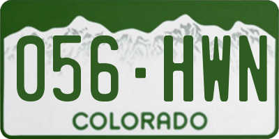 CO license plate 056HWN