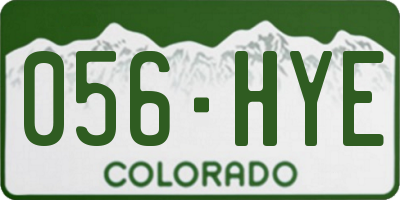 CO license plate 056HYE