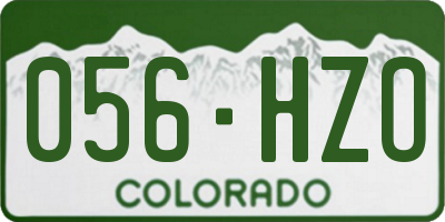 CO license plate 056HZO