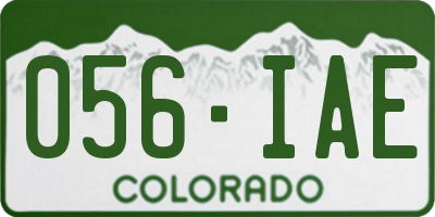 CO license plate 056IAE