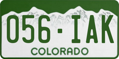 CO license plate 056IAK