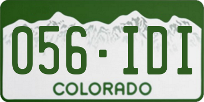 CO license plate 056IDI
