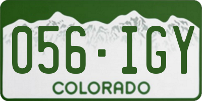 CO license plate 056IGY