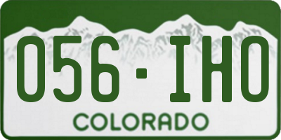 CO license plate 056IHO