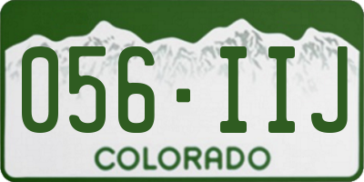 CO license plate 056IIJ