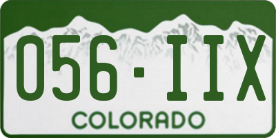 CO license plate 056IIX