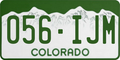 CO license plate 056IJM