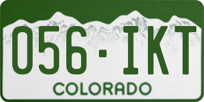 CO license plate 056IKT