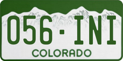 CO license plate 056INI