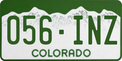CO license plate 056INZ