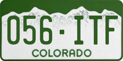 CO license plate 056ITF