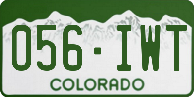 CO license plate 056IWT