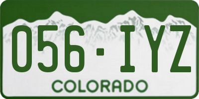 CO license plate 056IYZ