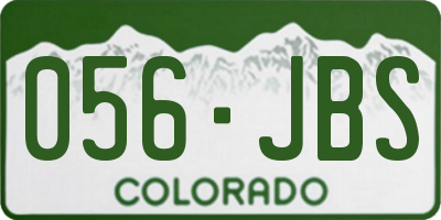 CO license plate 056JBS