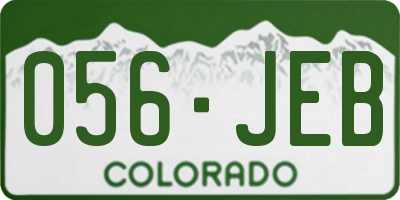 CO license plate 056JEB