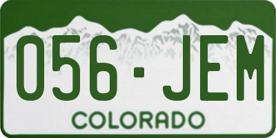CO license plate 056JEM