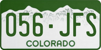 CO license plate 056JFS