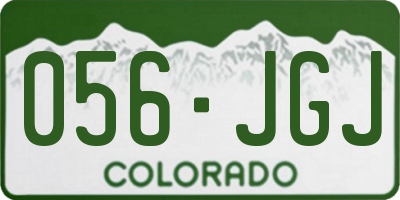 CO license plate 056JGJ